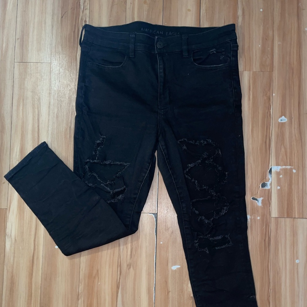AE High Rise Ripped Jean